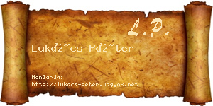 Lukács Péter névjegykártya